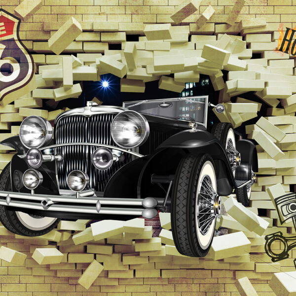 3D Duvar Kağıdı Klasik Araba