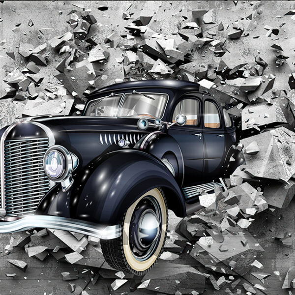 3D Duvar Kağıdı Klasik Araba