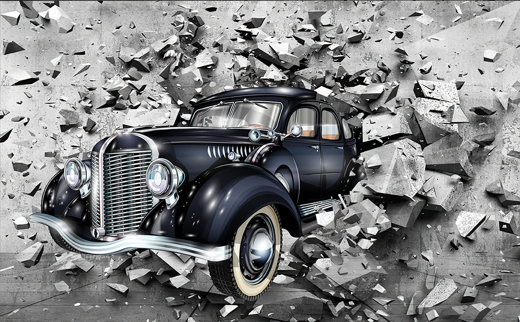 3D Duvar Kağıdı Klasik Araba 3D Duvar Kağıdı Klasik Araba