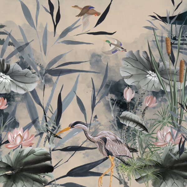 sazlık alan 3d duvar kağıdı