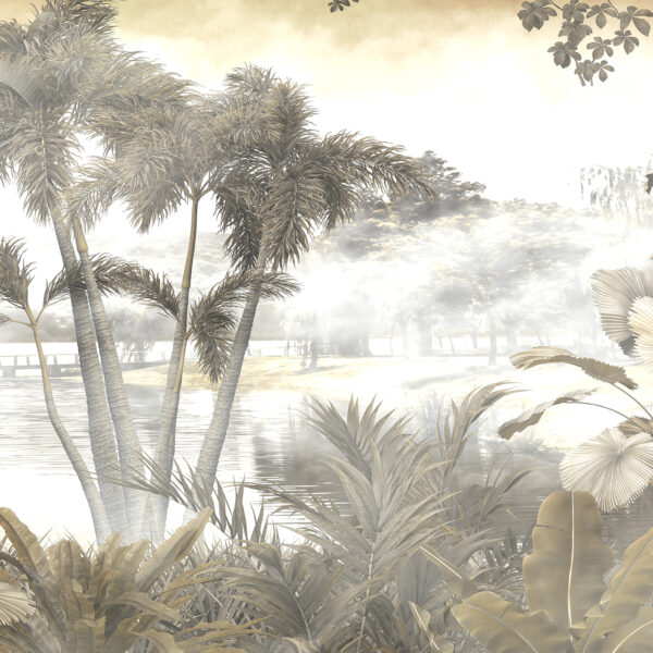 3D Duvar Kağıdı Sisli Tropikal