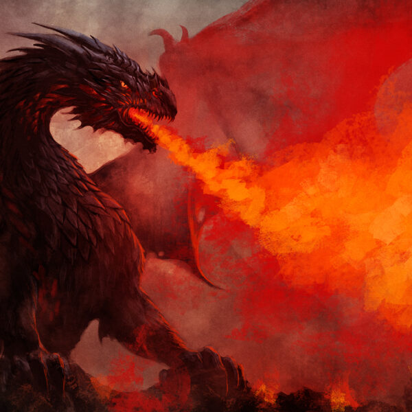 3D Duvar Kağıdı Red Dragon