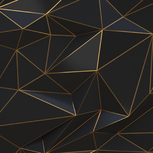 3D Duvar Kağıdı Gold ve Siyah Desenli Geometrik