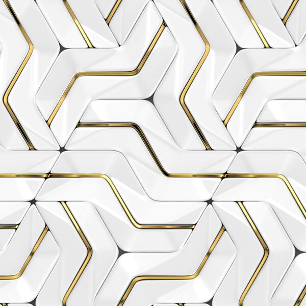 3D Duvar Kağıdı Beyaz Panel Geometrik