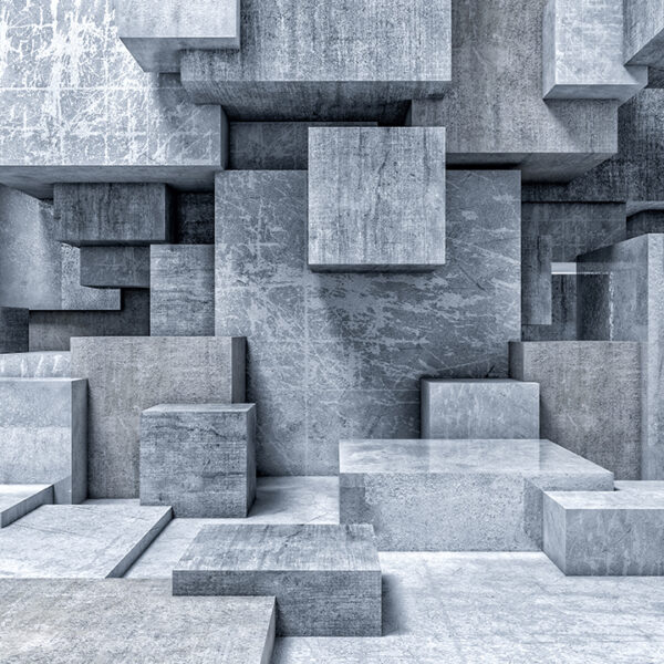 3D Duvar Kağıdı Geometrik Taş Desenli