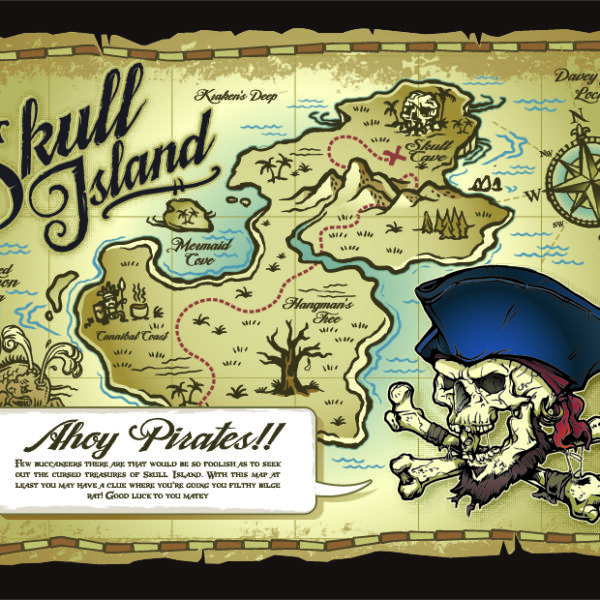 3D Duvar Kağıdı Korsan Haritası