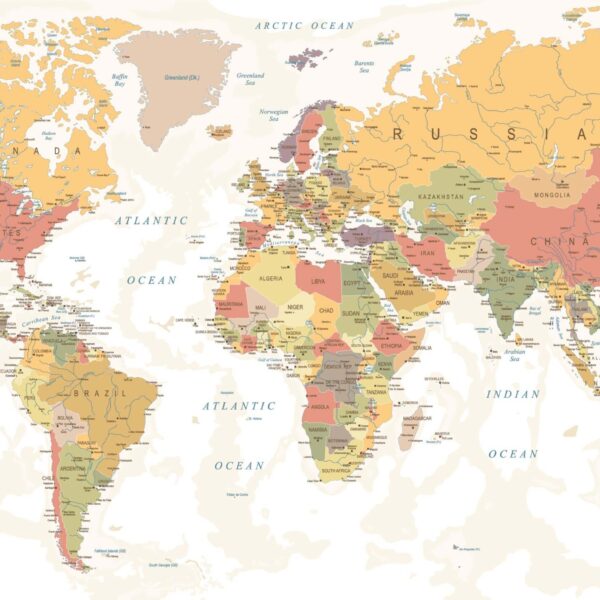 3D Duvar Kağıdı Dünya Haritası