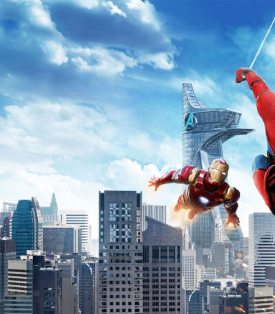 3D Duvar Kağıdı İronMan ve SpiderMan Çocuk Odası Posteri