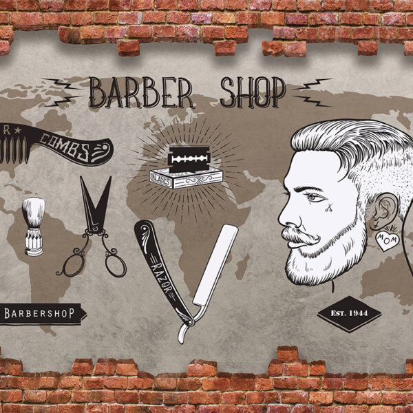 3D Duvar Kağıdı Berber