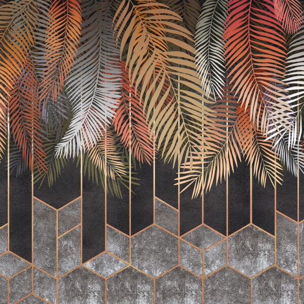 Renkli Tropical Palmiye Duvar Kağıdı