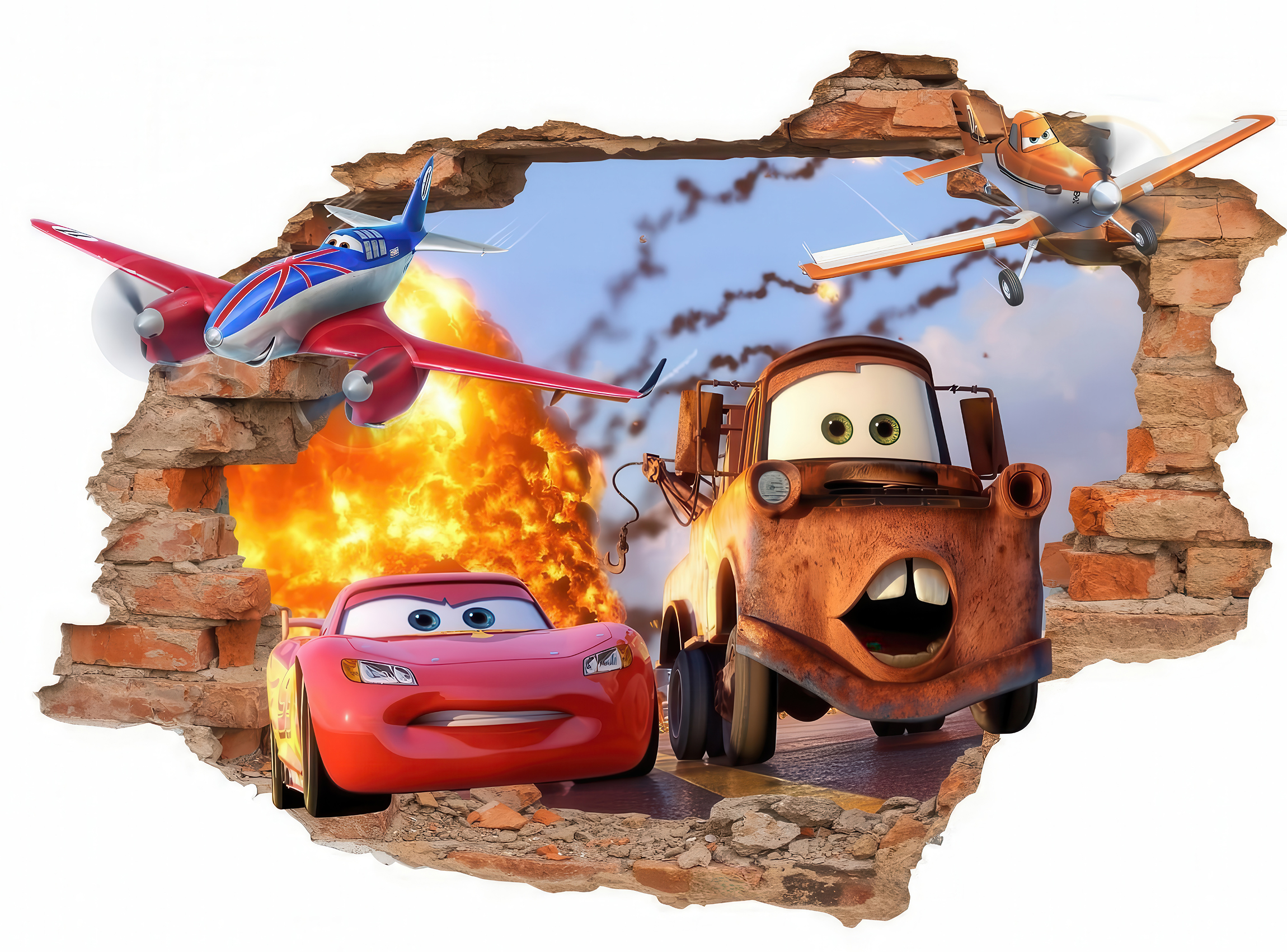 3D Duvar Kağıdı Şimşek Mcqueen Araba Posteri 3D Duvar Kağıdı Şimşek Mcqueen Araba Posteri