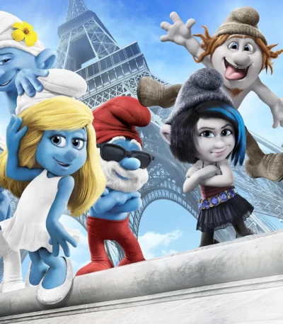 3D Duvar Kağıdı Şirinler Paris Posteri