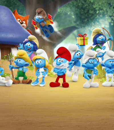 3D Duvar Kağıdı Şirinler Çocuk Posteri