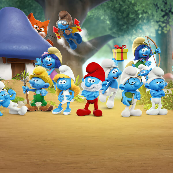 3D Duvar Kağıdı Şirinler Çocuk Posteri