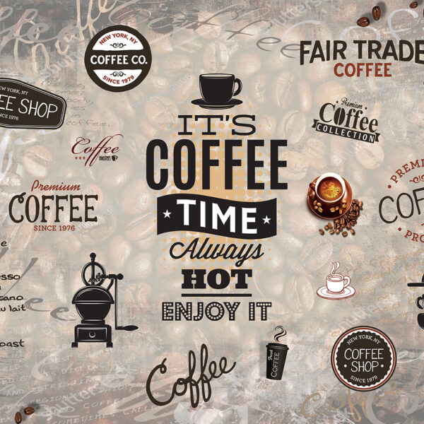 3D Duvar Kağıdı Coffee Time