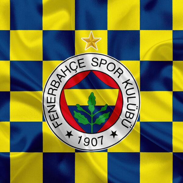 3D Duvar Kağıdı Fenerbahçe Bayraklı Desen