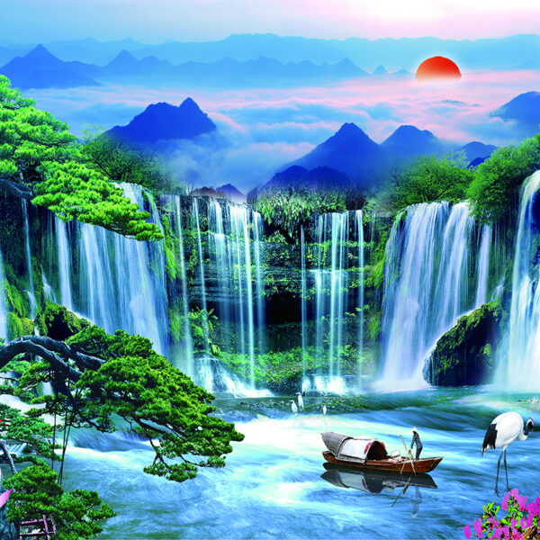 3D Duvar Kağıdı Şelale Manzaralı