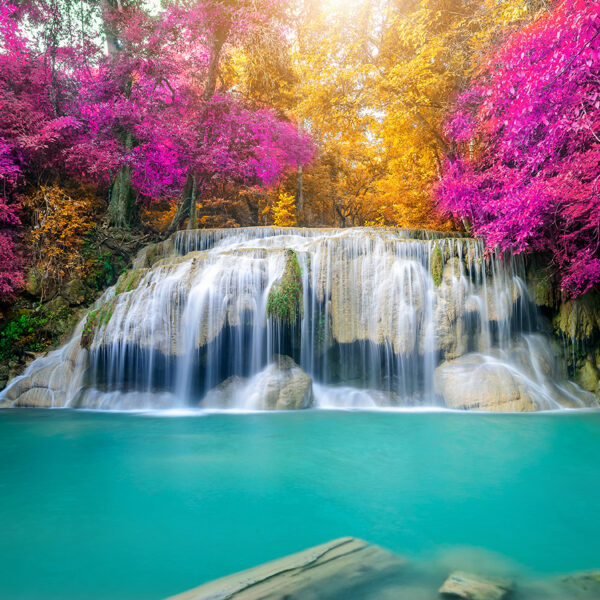 3D Duvar Kağıdı Şelale Desenli