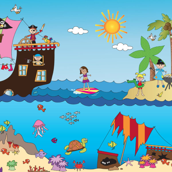 3D Duvar Kağıdı Çocuk Odası Denizaltı