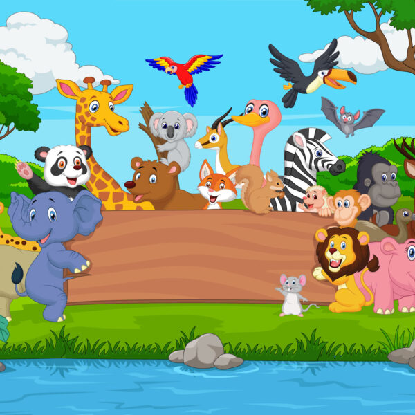 3D Duvar Kağıdı Hayvanlı Çocuk Posteri